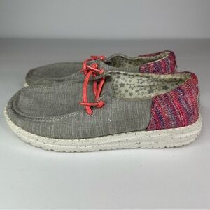 Hey Dude Girls Grey Slip-On Sneakers Size 3